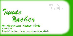 tunde macher business card